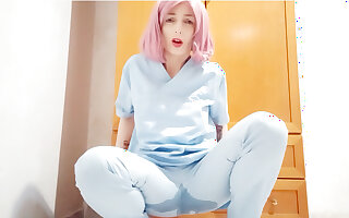 Sexy nurse wets pants! FULL VID ON FAPHOUSE!