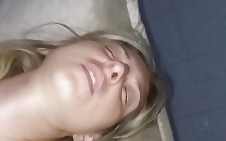 I took off her panties and cum on my dick