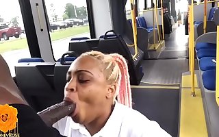 Houston College Unconscionable Slattern Drains Threatening Monster Cock On Public Bus