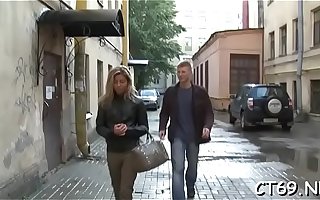 The rough fucking makes lawful age teenager wench moan from bright orgasms