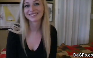 Unpretentious blonde schoolgirl gets fucked and facialized