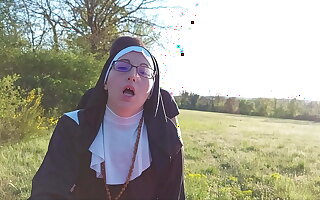 Sinful nun dilates her ass convenient slay rub elbows with erase of slay rub elbows with confessional!